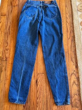 Vintage Lee Dark Blue Denim with Yellow Stitching Made in USA